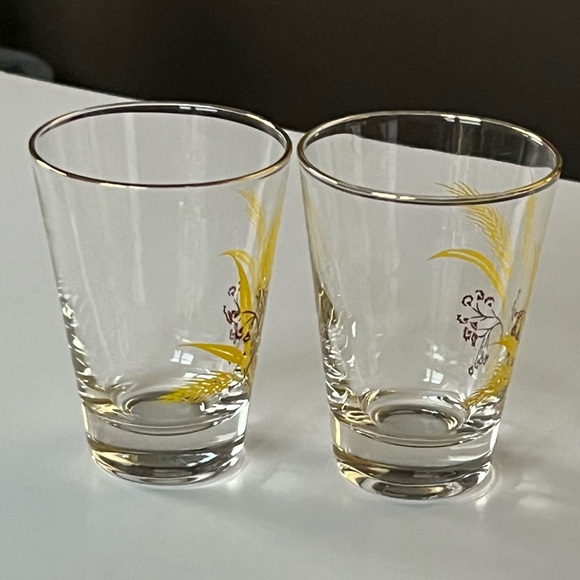 VTG 1950s Autumn Gold glasses Homer Laughlin for Century Service set/2, 4 oz - Picture 4 of 10